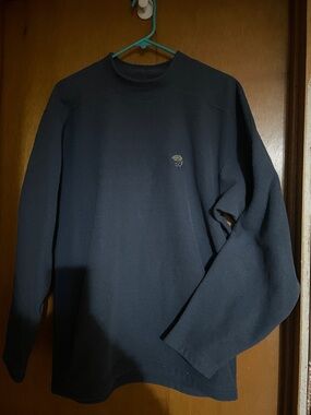 Womens Navy Crewneck Sweater - Classic Long Sleeve polar fleece